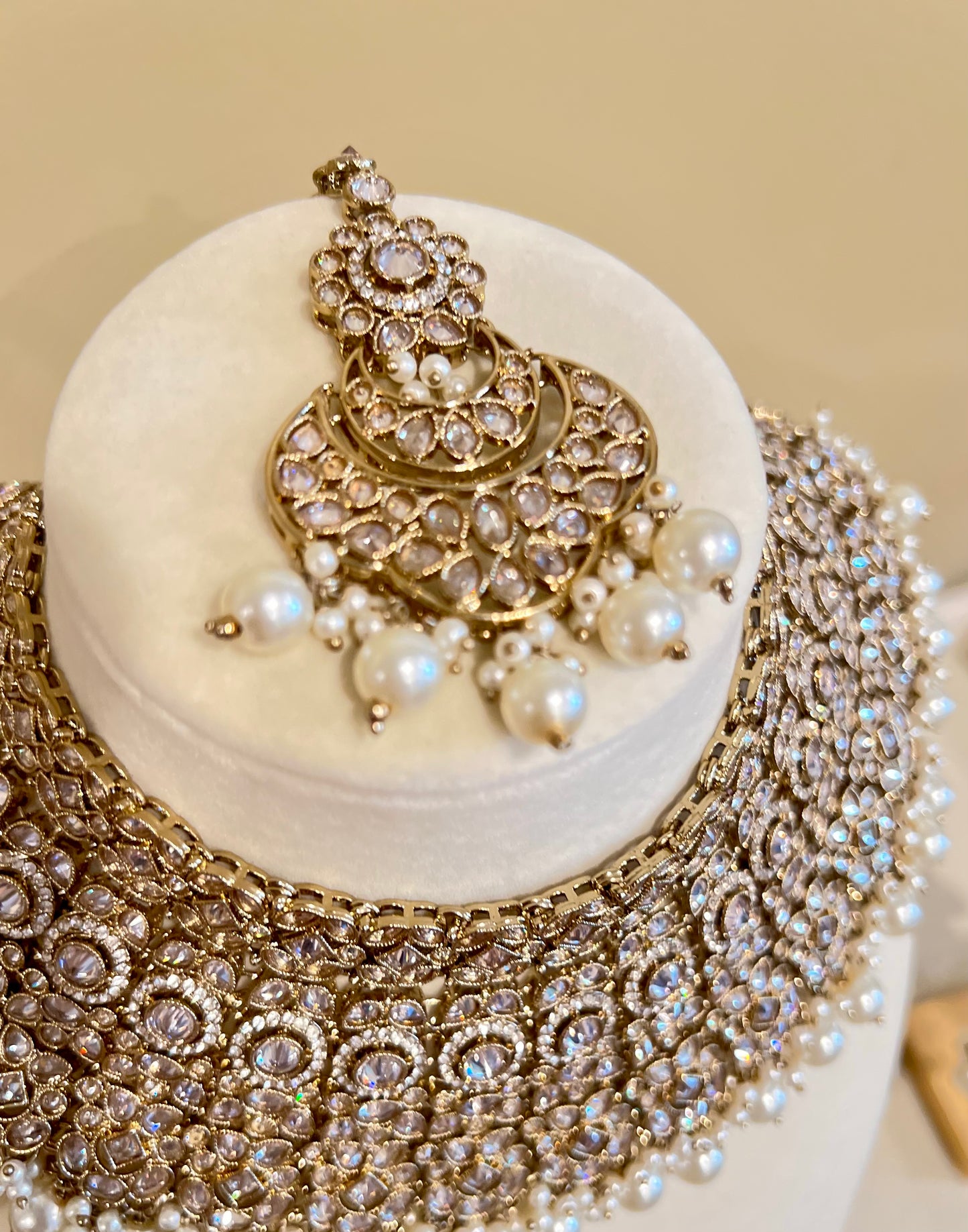 Noor Bridal Necklace Set (Includes Earrings & Tikka)