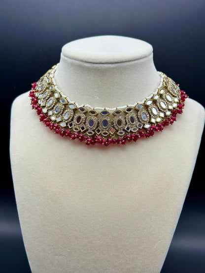 Anjali Necklace Set (Includes Earrings & Tikka)