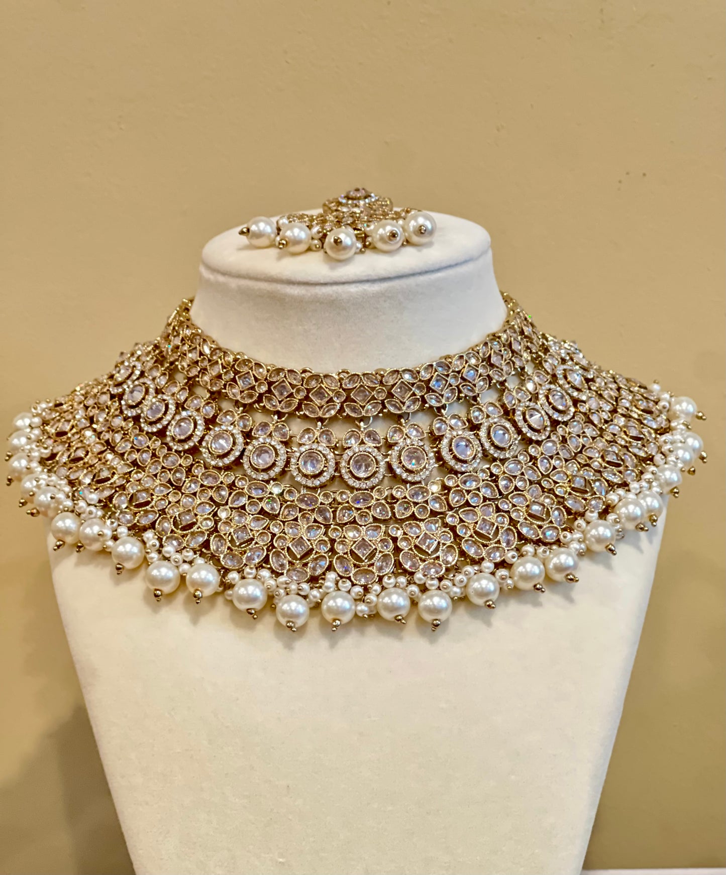 Noor Bridal Necklace Set (Includes Earrings & Tikka)