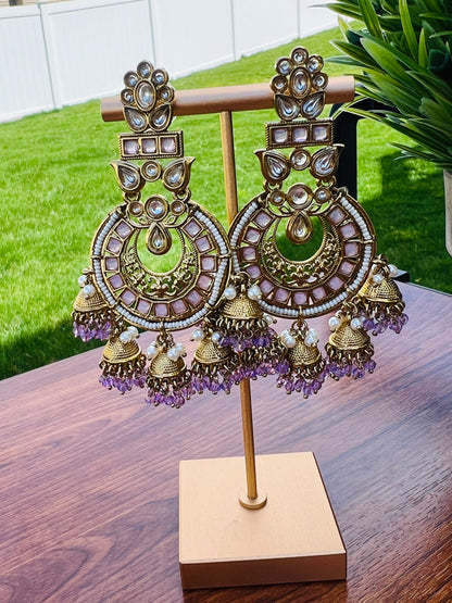 Esha Polki Multi Jhumki Earrings