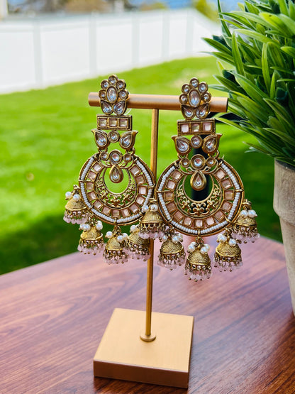 Esha Polki Multi Jhumki Earrings