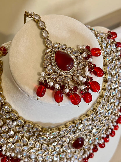 Rhea Bridal Necklace Set (Includes Earrings & Tikka)