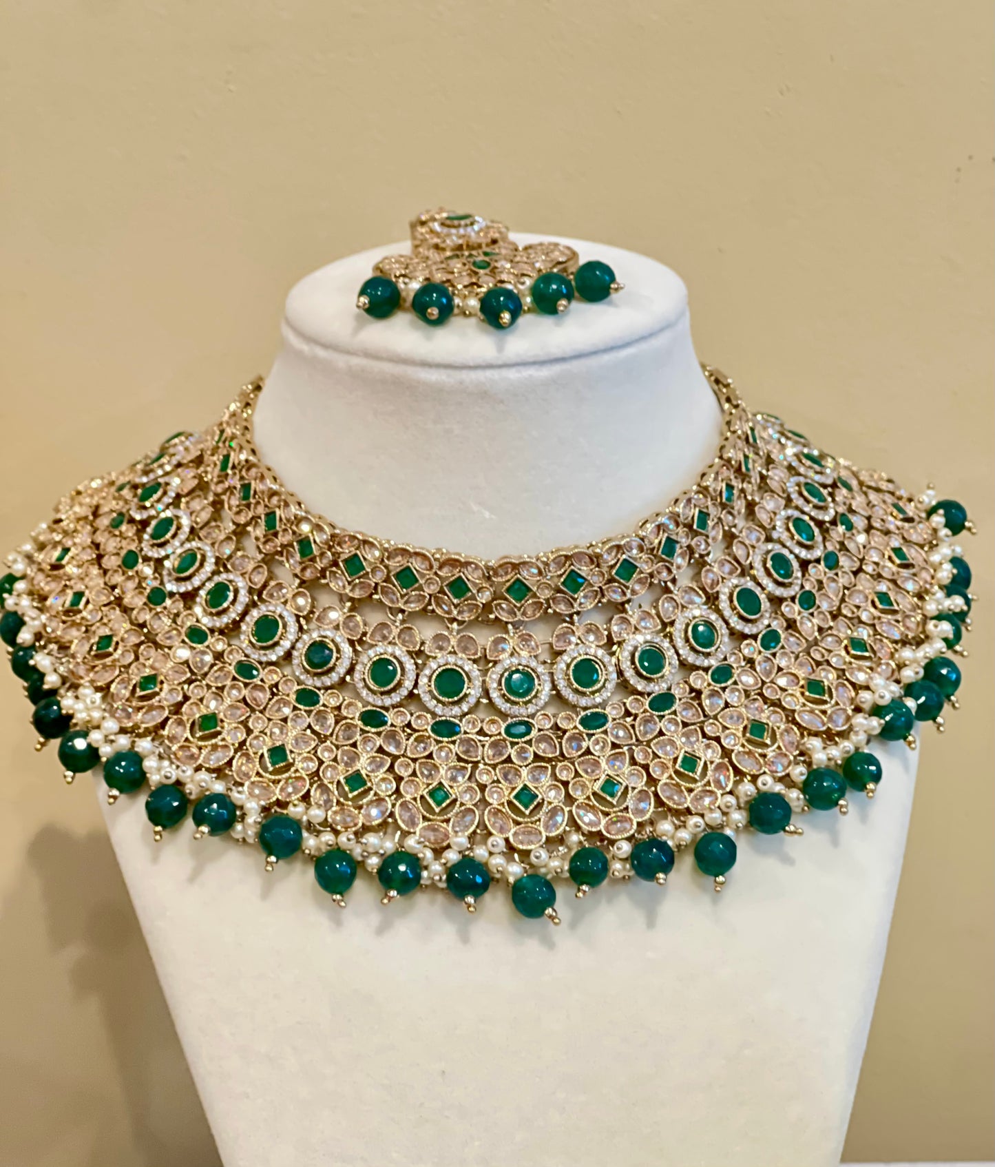 Noor Bridal Necklace Set (Includes Earrings & Tikka)