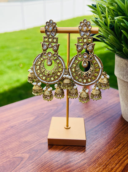 Esha Polki Multi Jhumki Earrings