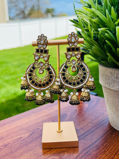 Esha Polki Multi Jhumki Earrings