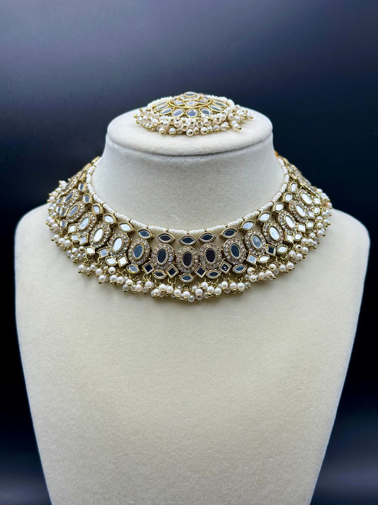 Anjali Necklace Set (Includes Earrings & Tikka)