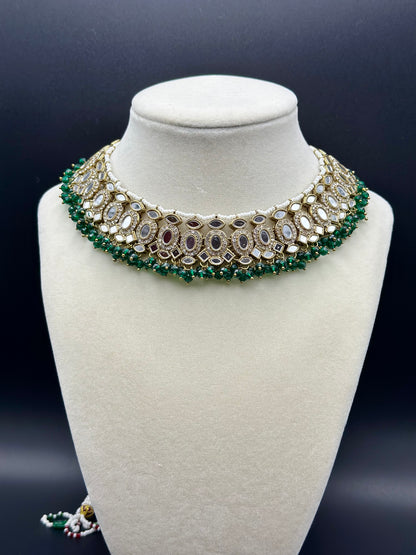 Anjali Necklace Set (Includes Earrings & Tikka)