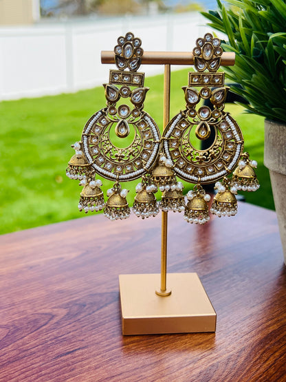 Esha Polki Multi Jhumki Earrings