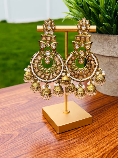 Esha Polki Multi Jhumki Earrings