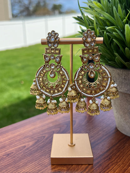 Esha Polki Multi Jhumki Earrings