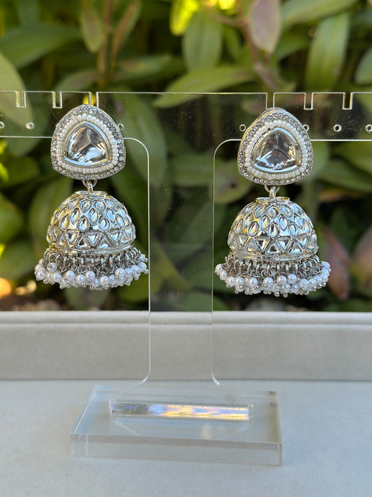 Sumyra Silver Jhumki Earrings