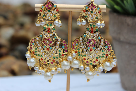 1 gm Gold Jadau Necklace Set (Includes Earrings & Tikka)